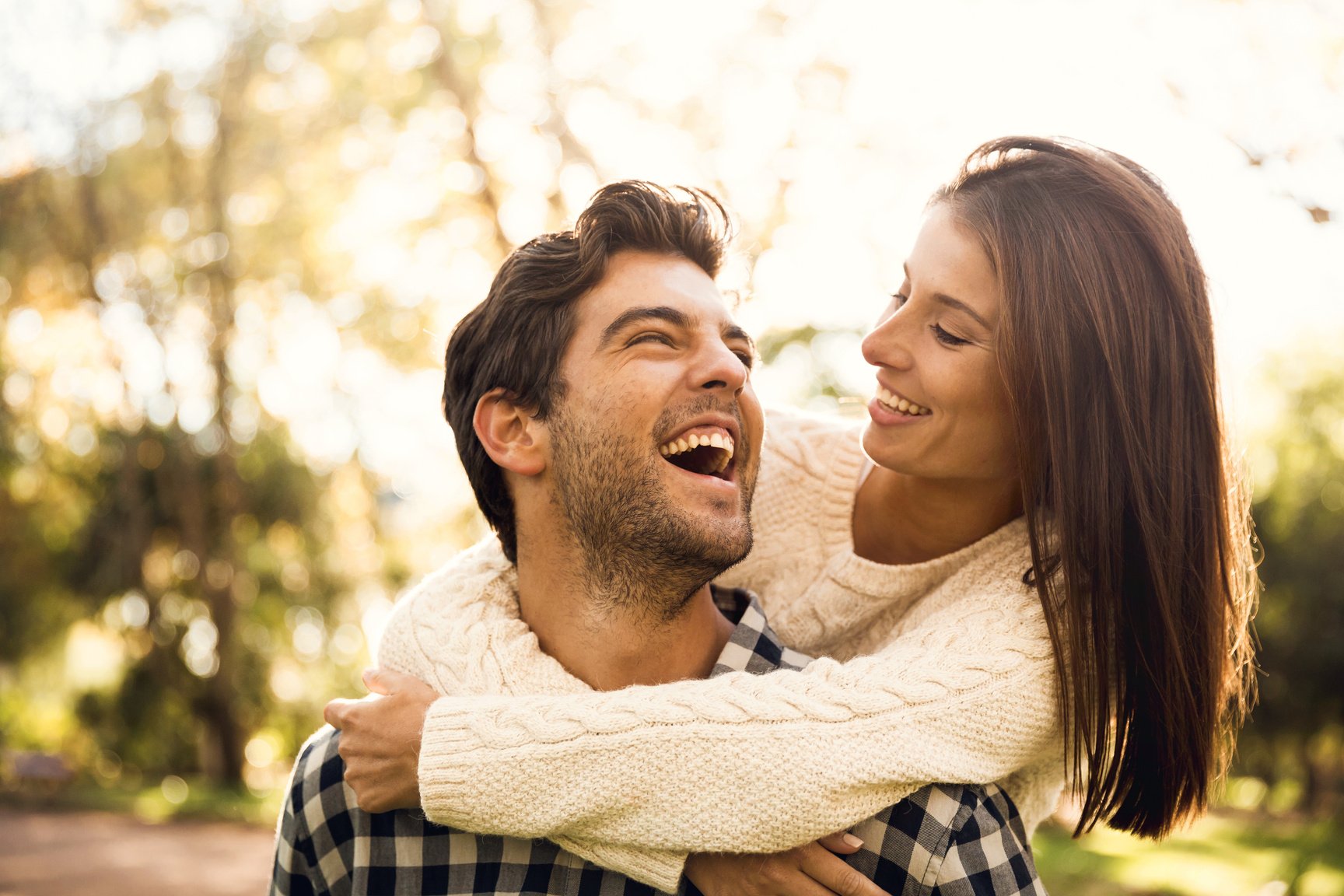 Happy couple laughing